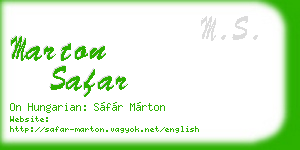 marton safar business card