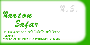 marton safar business card
